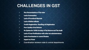 Challenges in GST System