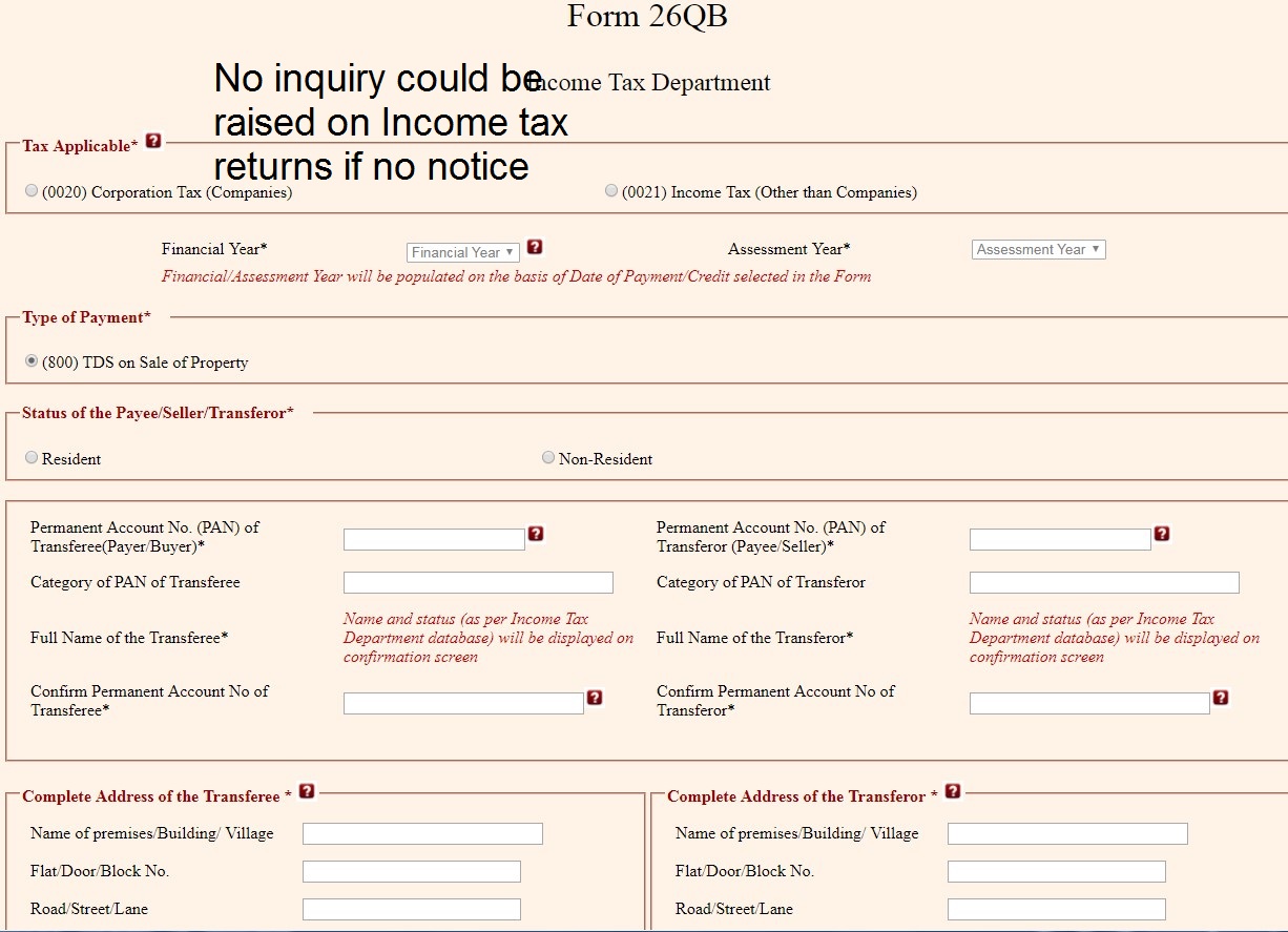 No inquiry could be raised on Income tax returns if no notice