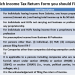 Which is the Best return form for you to File Income Tax return?
